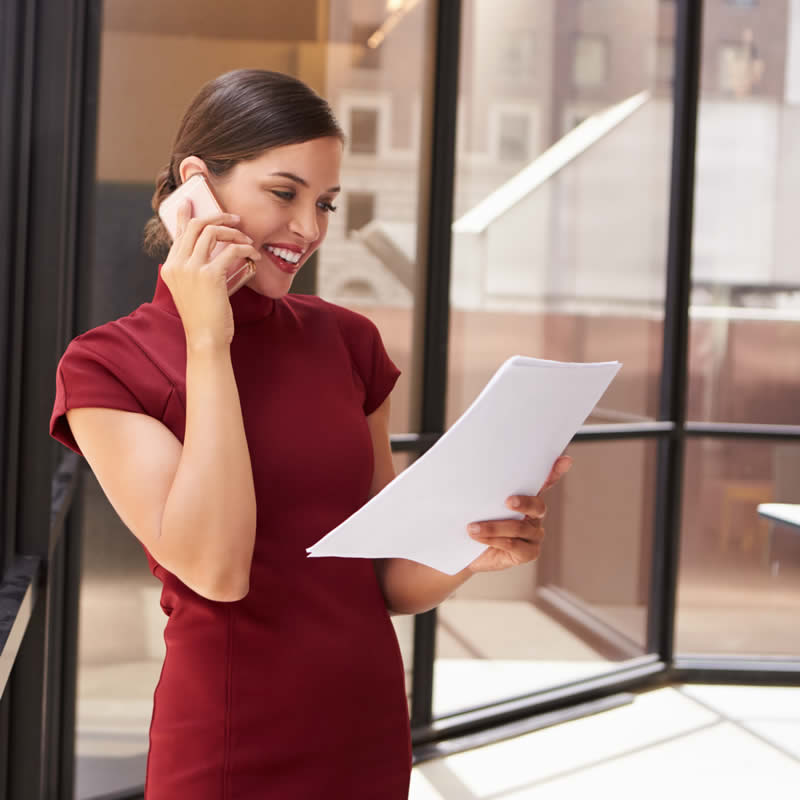 Woman talking on phone