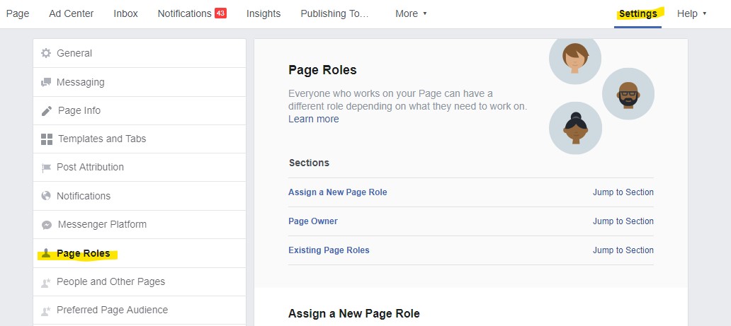 settings page roles