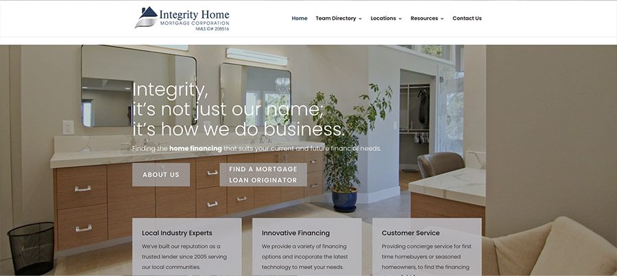 Integrity Home Mortgage website