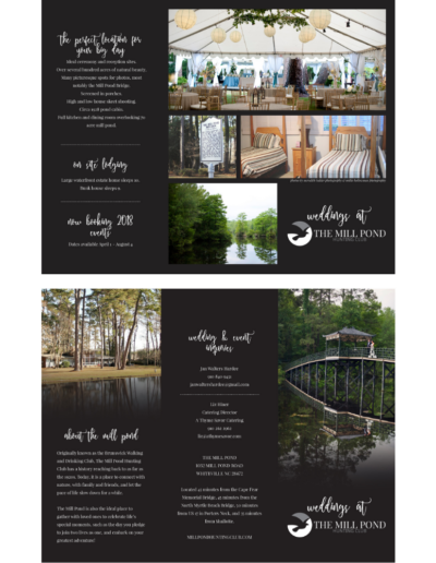 Weddings at The Mill Pond Hunting Club - Brochure Design